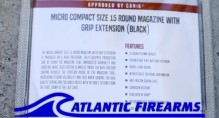 CANIK METE MC9 15RD MAGAZINE 2 PACK- BLACK